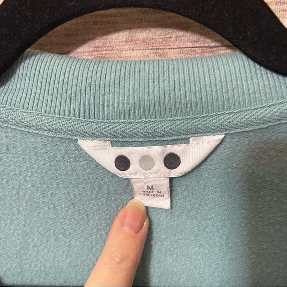 THREE DOTS Ocean Blue 1/4 Zip Pullover Sweatshirt Size Medium B3 - Picture 3 of 5